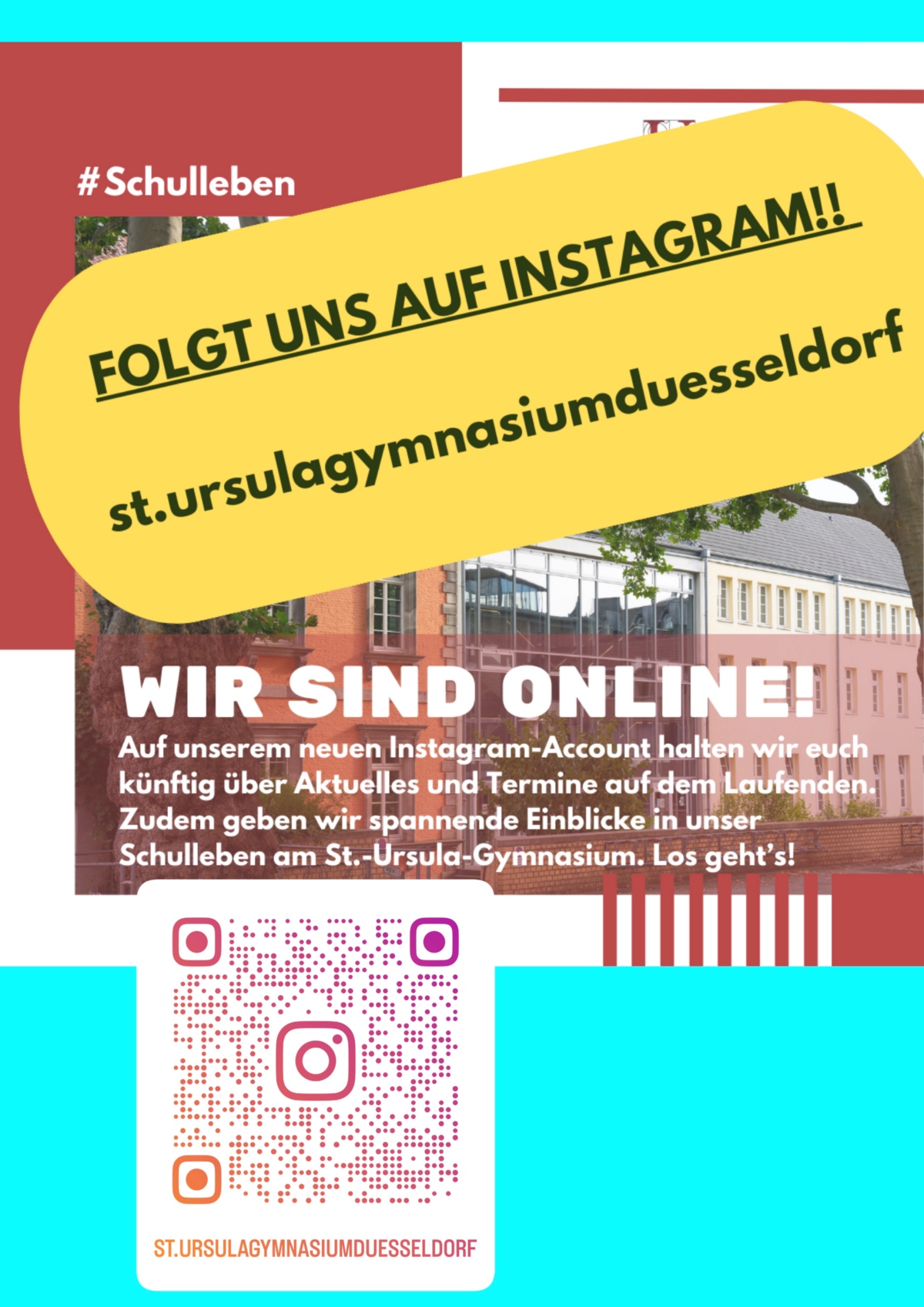 Instagram-Handle und QR-Code zum Profil